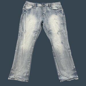 Smoke Rise Jeans Mens 42x32 Blue Light Wash Mid Rise Denim